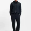 Zip-up hoodie with monogram hood