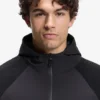 Zip-up hoodie with tonal textured jacquard