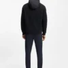 Zip-up hoodie with tonal textured jacquard