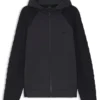 Zip-up hoodie with tonal textured jacquard