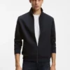 Zip-up sweatshirt in mercerized stretch-cotton piqué Zip-up sweatshirt in mercerized stretch-cotton piqué