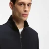 Zip-up sweatshirt in mercerized stretch-cotton piqué Zip-up sweatshirt in mercerized stretch-cotton piqué