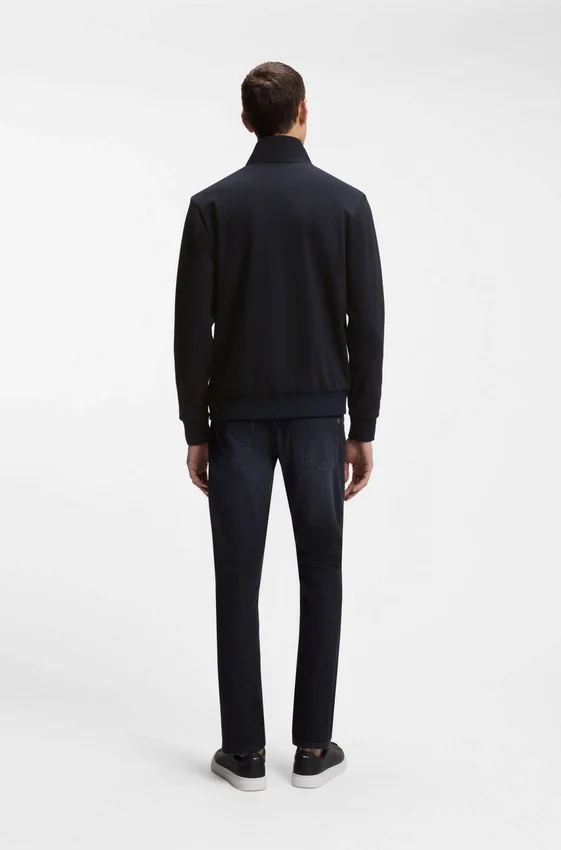 Zip-up sweatshirt in mercerized stretch-cotton piqué Zip-up sweatshirt in mercerized stretch-cotton piqué