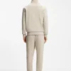 Zip-up sweatshirt in mercerized stretch-cotton piqué