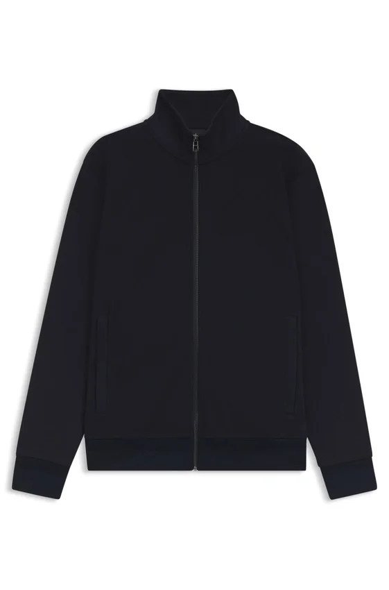 Zip-up sweatshirt in mercerized stretch-cotton piqué Zip-up sweatshirt in mercerized stretch-cotton piqué