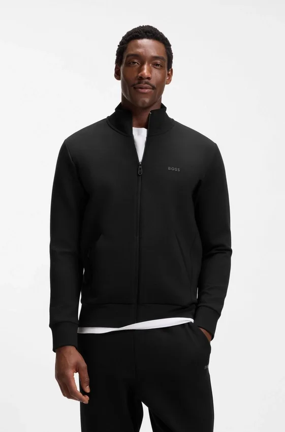 Zip-up sweatshirt in stretch cotton with logo print Zip-up sweatshirt in stretch cotton with logo print