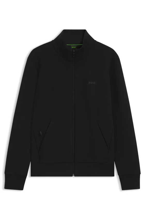 Zip-up sweatshirt in stretch cotton with logo print Zip-up sweatshirt in stretch cotton with logo print