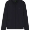 Zip-up sweatshirt in stretch cotton with logo print